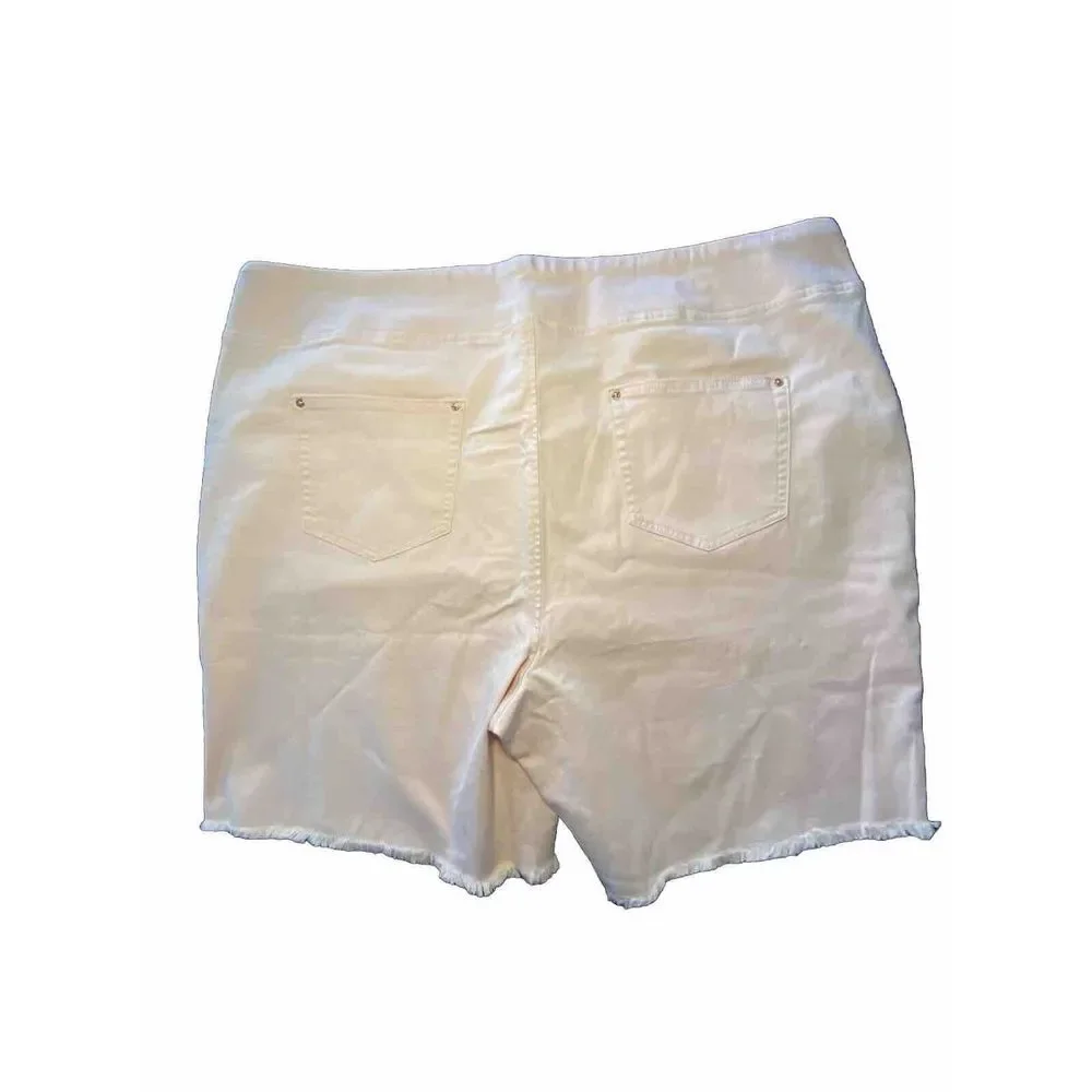 Belle Kim Gravel 26w Cut‎ Off Modal Shorts Distressed Pink Stretch Festival Boho